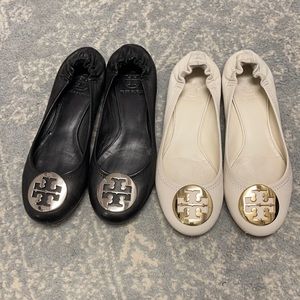 2 pairs of tory burch flats size 71/2 w light use